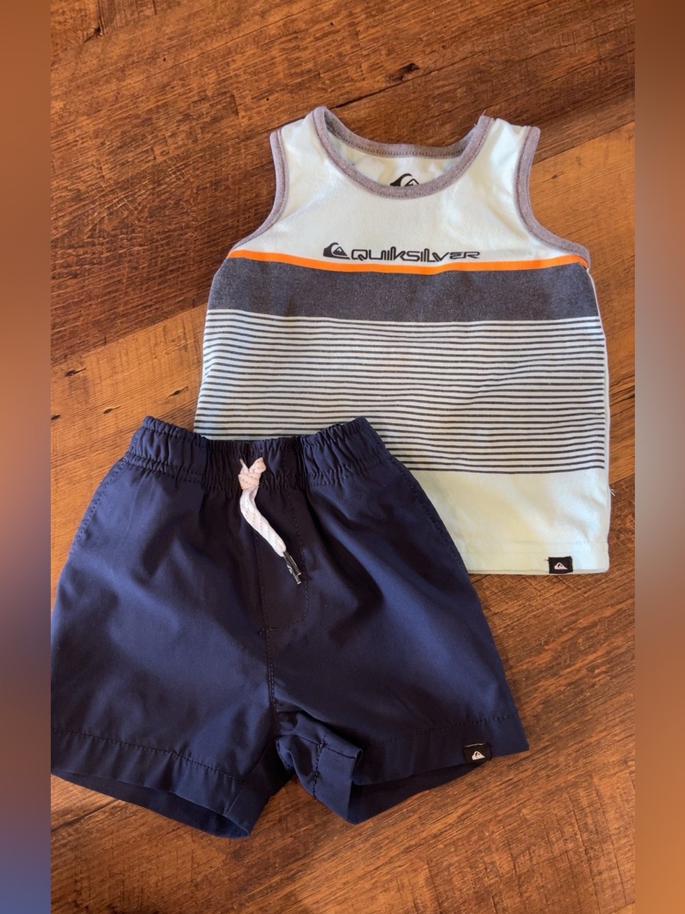 Quiksilver Aqua, Navy & Orange Boys' Tank Top and Shorts Set